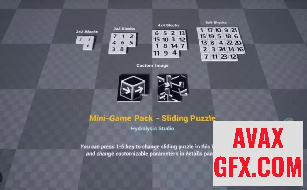 Unreal Engine Asset - Mini-Game Pack - Sliding Puzzle v4.26+