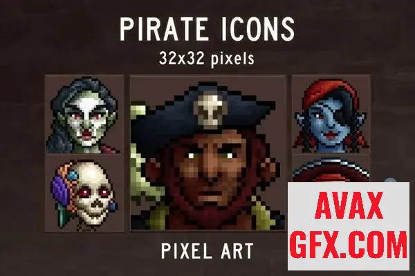Pirate 32x32 Icons Pixel Art