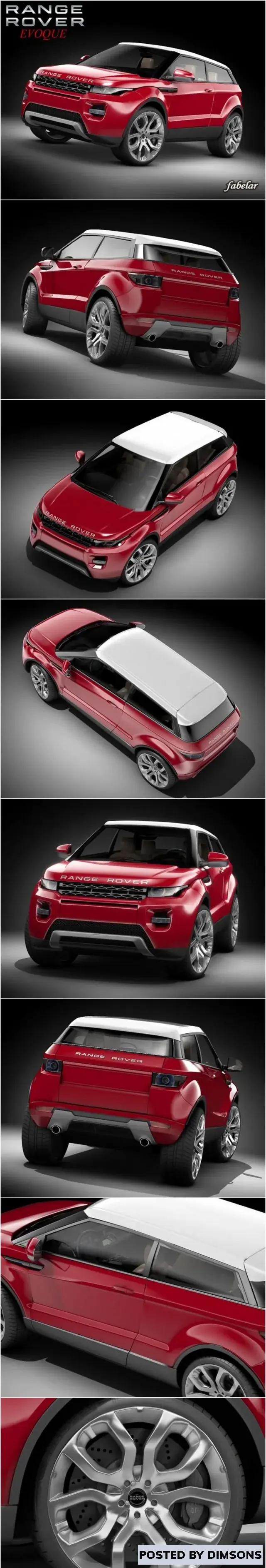 Vehicles, cars Range Rover Evoque  - 3D Model