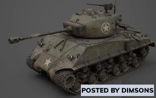 Military Sherman M4 - 3D Model