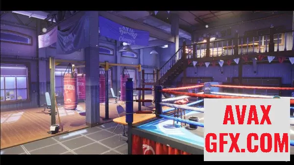 Unreal Engine Asset - Stylized Boxing Club ( Stylized , Boxing , Stylized ) v4.25-4.27, 5.0-5.3