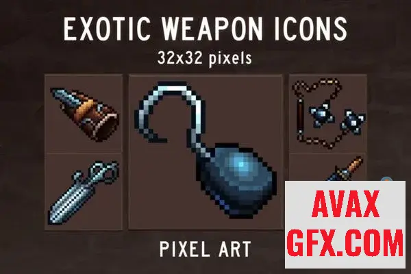 The Exotic Weapon Icons 32x32 Pixel Art