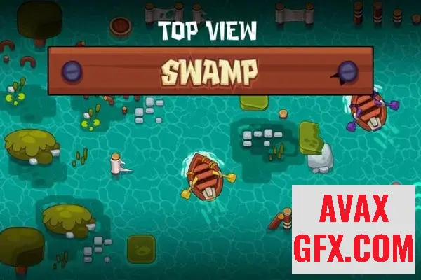 The Top View Swamp Game Asset Pack