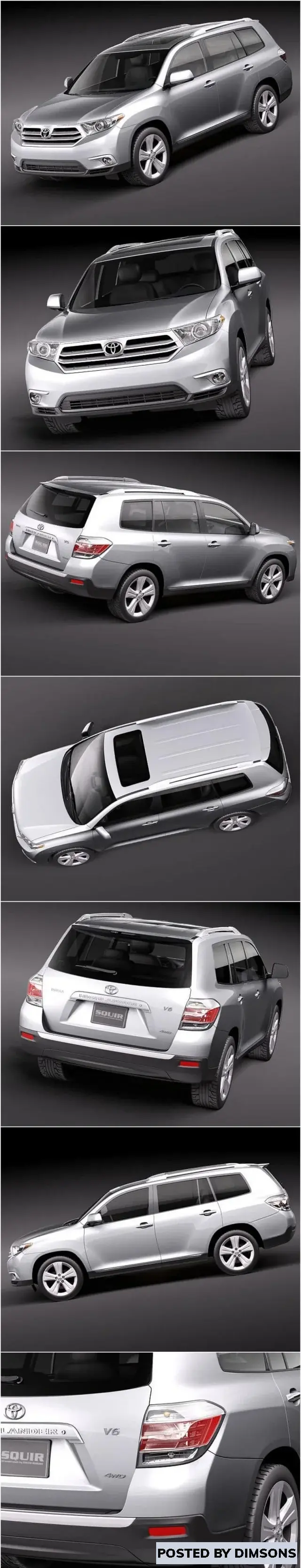 Vehicles, cars Toyota Highlander 2011  - 3D Model