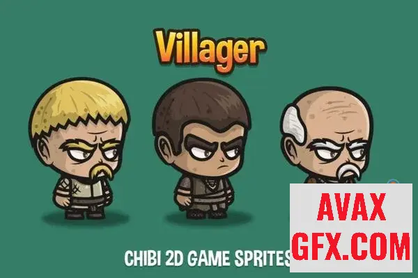 Villager Chibi Character Sprites