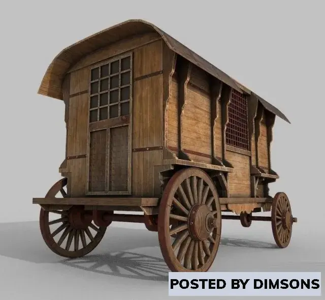 Wooden Western Wagon - 3D Model