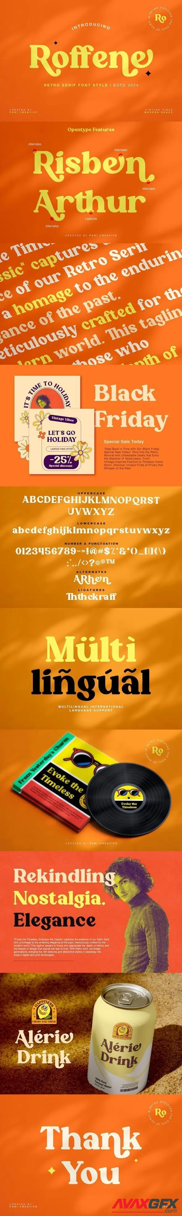 Roffene - Retro Serif Style Font