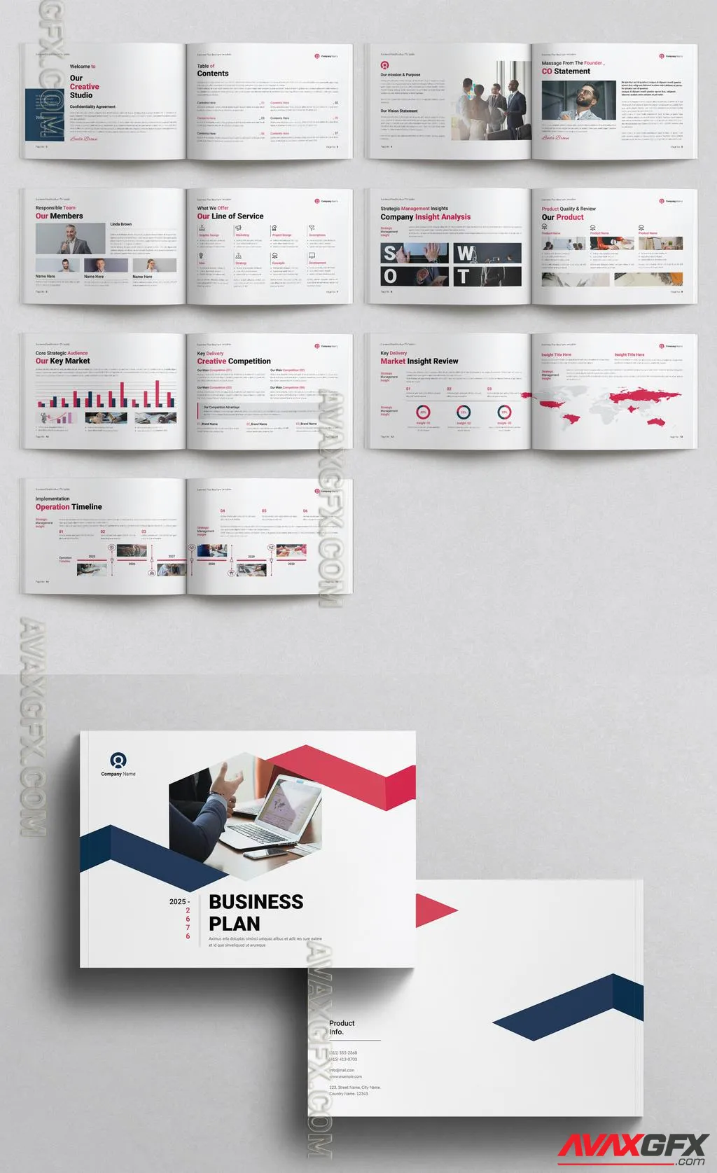 Adobestock - Business Plan Brochure Template Landscape 757183491