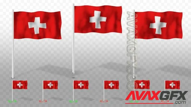MA - Switzerland Flag Map Pointers 1378002