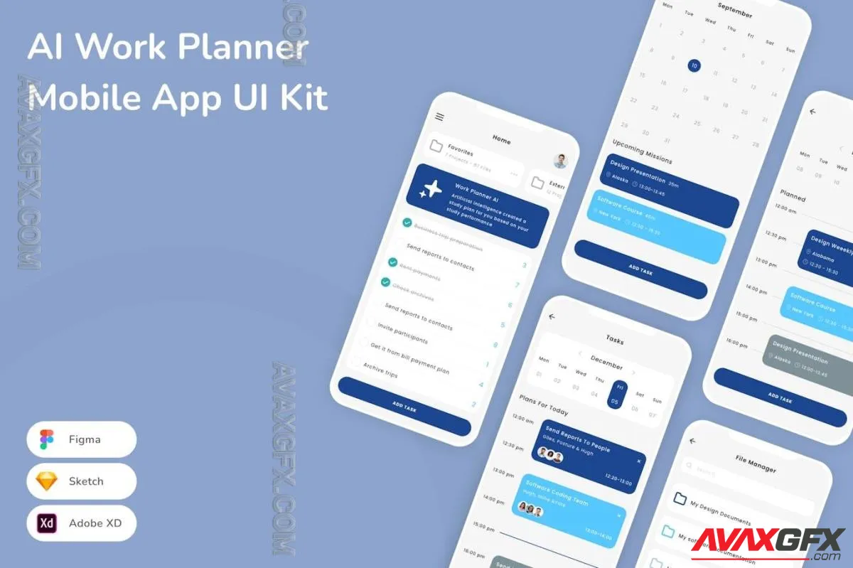 AI Work Planner Mobile App UI Kit