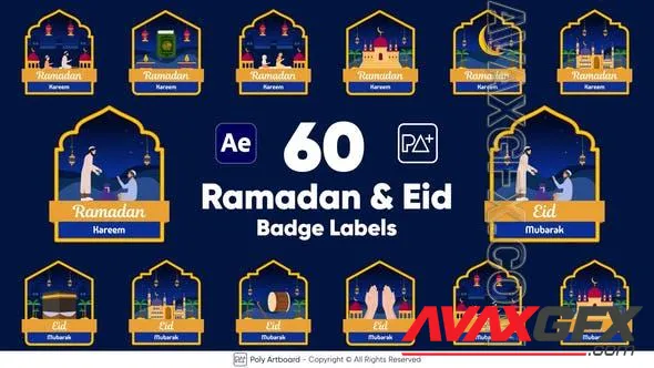Ramadan & Eid Badge Labels For After Effects 51141285 Videohive