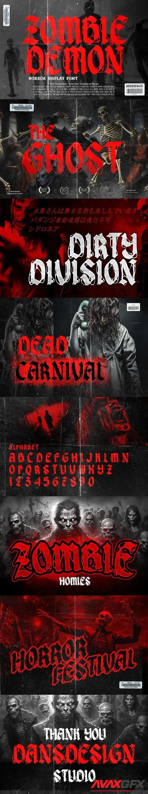 Zombie Demon Metal Horror Display Font