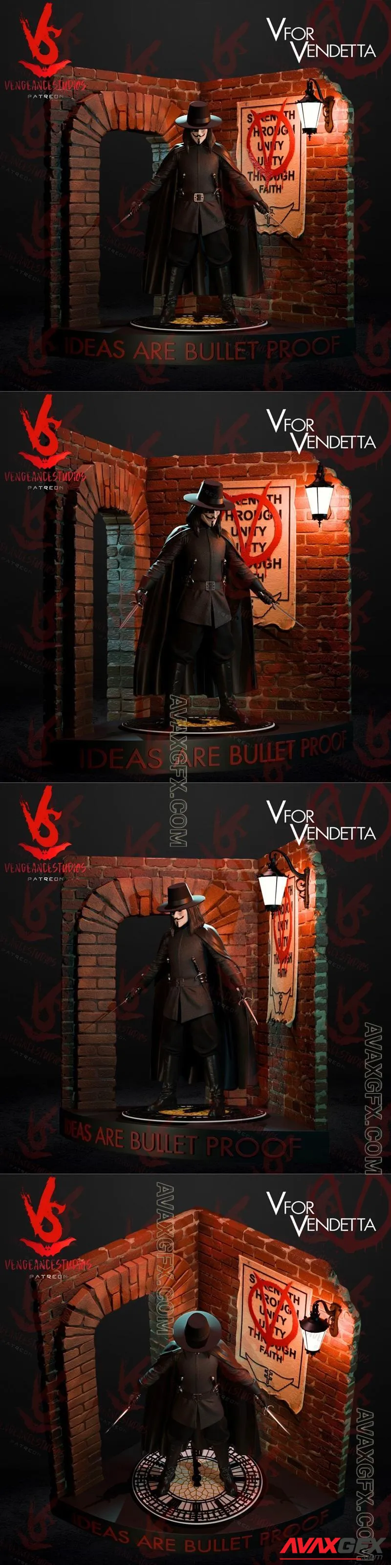 Vengeancestudios - V for Vendetta - STL 3D Model