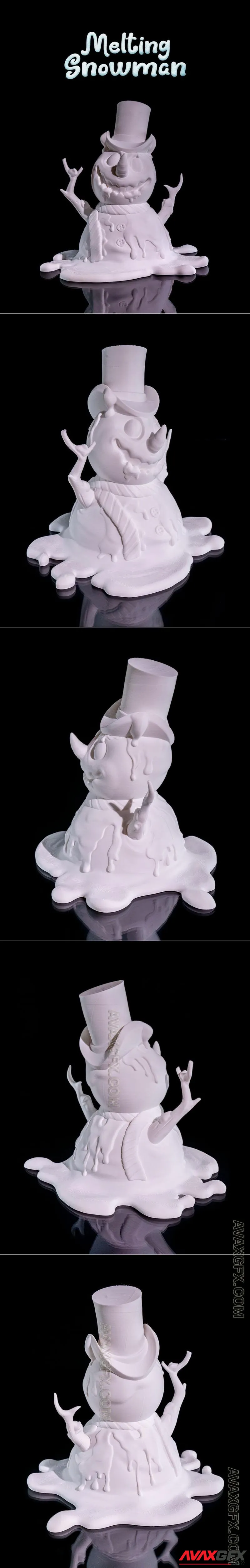 Melting Snowman - STL 3D Model