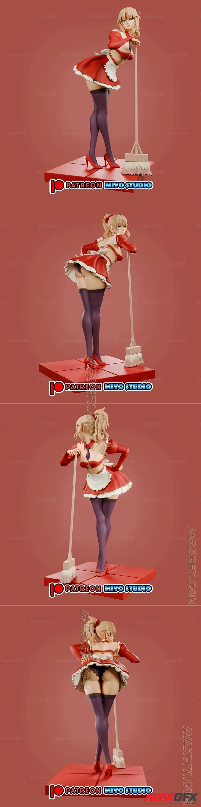 Miyo Studio - Mordred Fate - Maid Costume - STL 3D Model