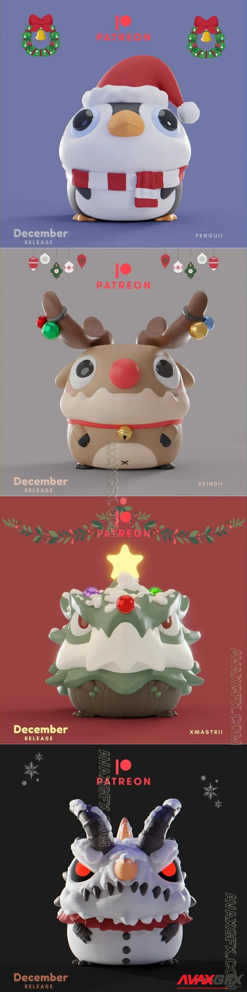 Grumpii - December 2023 Designs - STL 3D Model