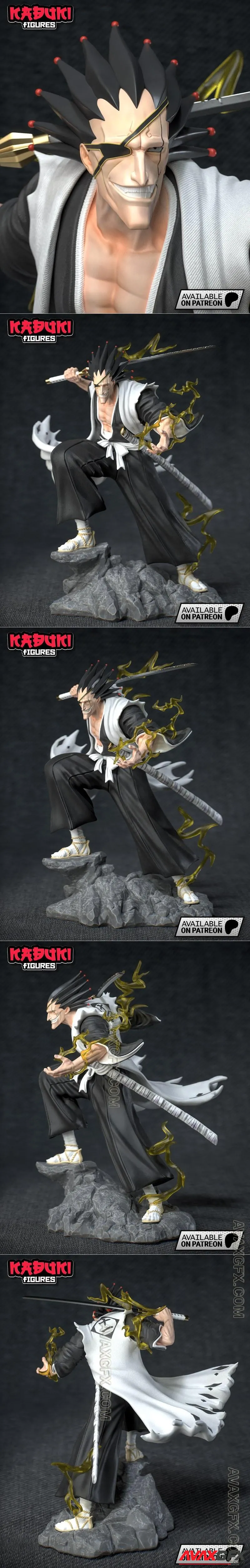 Kabuki Figures - Zaraki Kenpachi - STL 3D Model