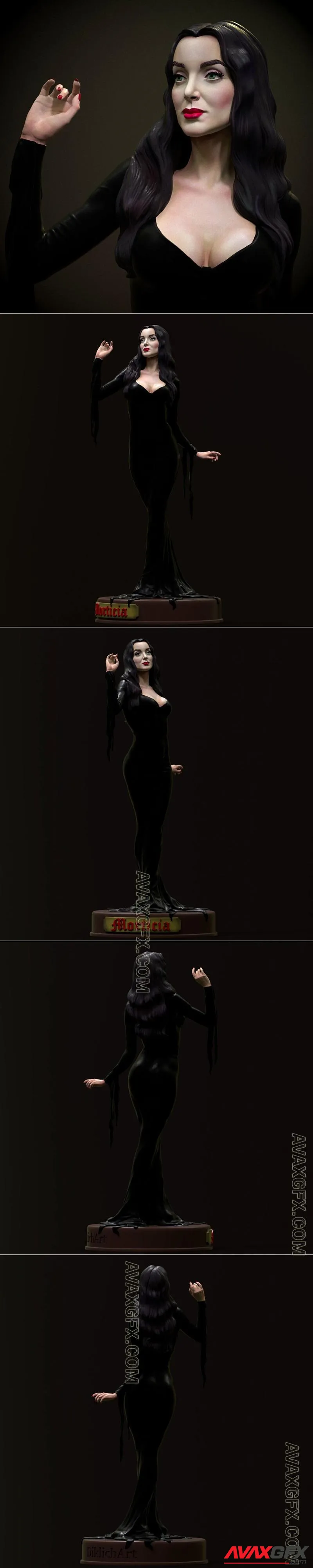 Diklich Art - Morticia Addams - STL 3D Model
