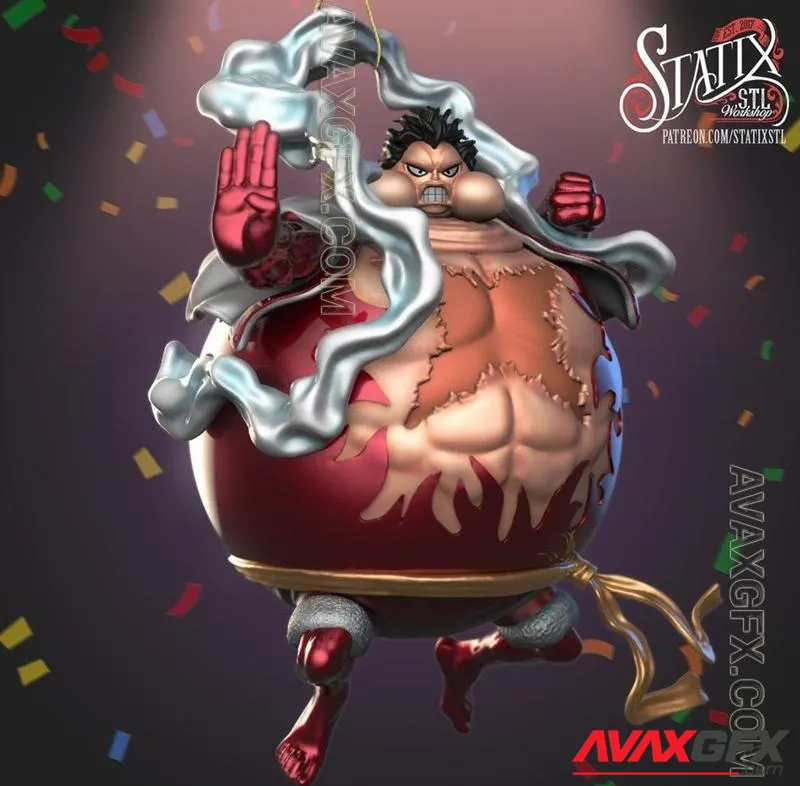 Statix - Luffy Tankman Xmasball - STL 3D Model