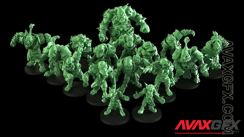 Orc Team - Big Green Ones - CL001 - STL 3D Model