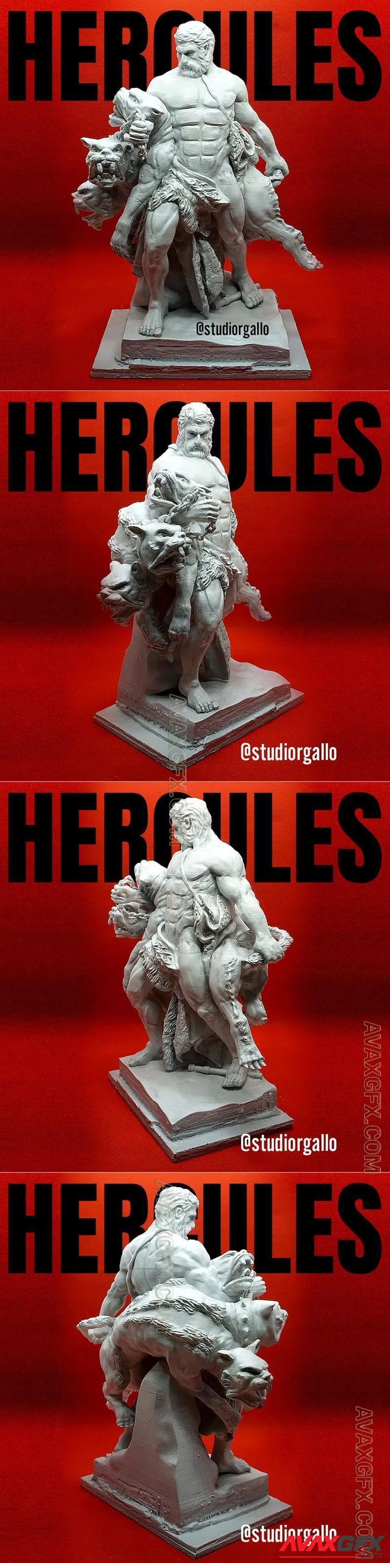 Hercules and Cerberus - STL 3D Model