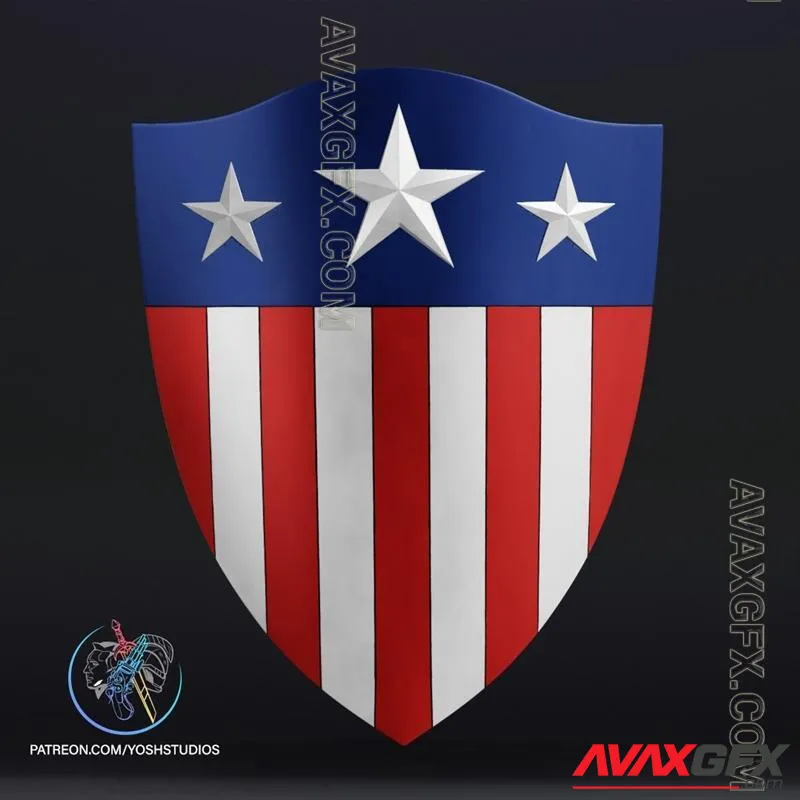 WW2 Captain America Shield - STL 3D Model