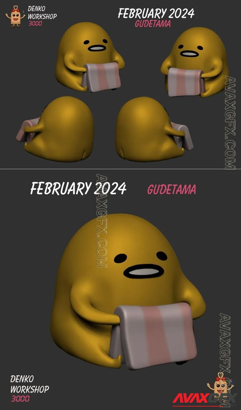 Denko Workshop - Mini Gudetama - STL 3D Model