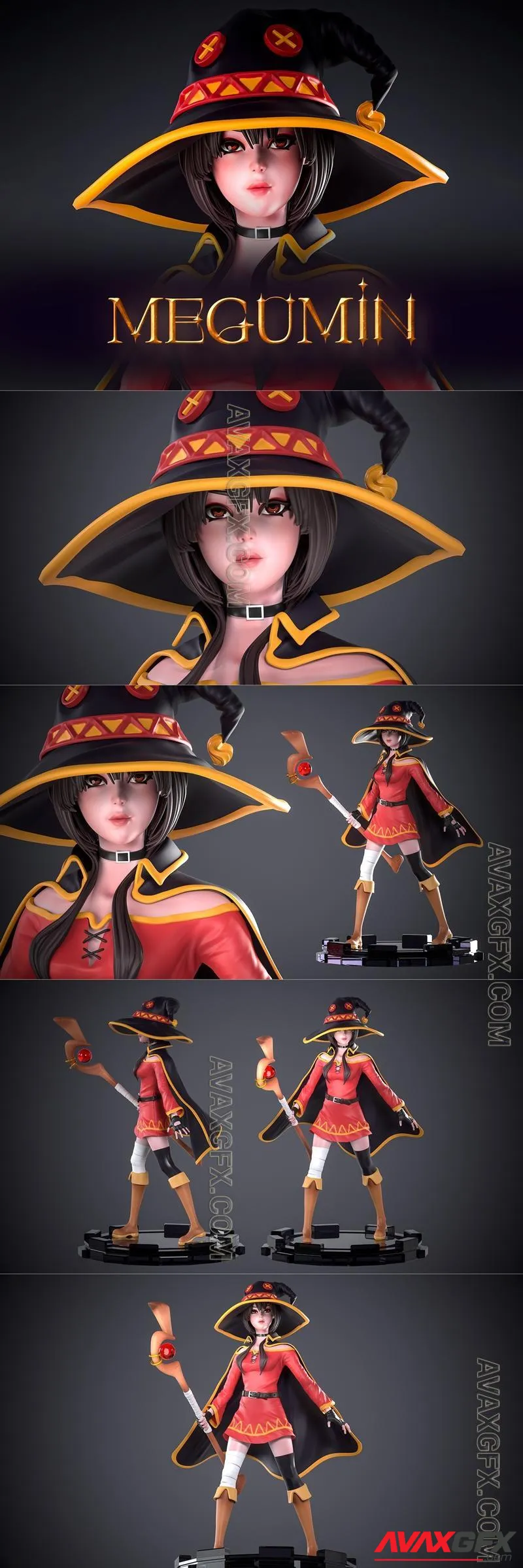 Megumin Konosuba By Focree - STL 3D Model