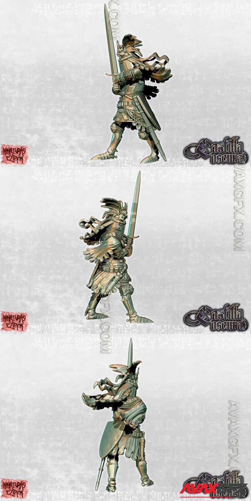 Dragon Knight on Foot - STL 3D Model