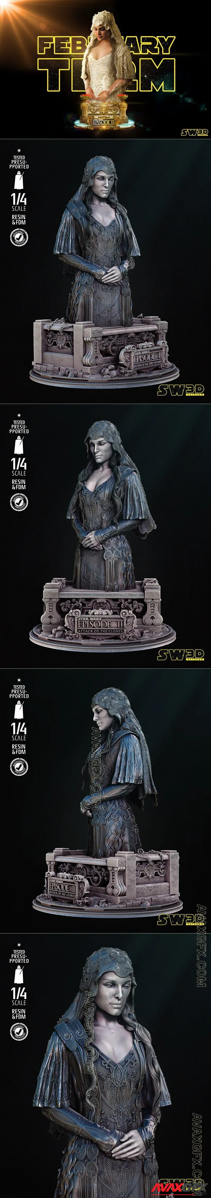 Star Wars - Padme Bust - STL 3D Model