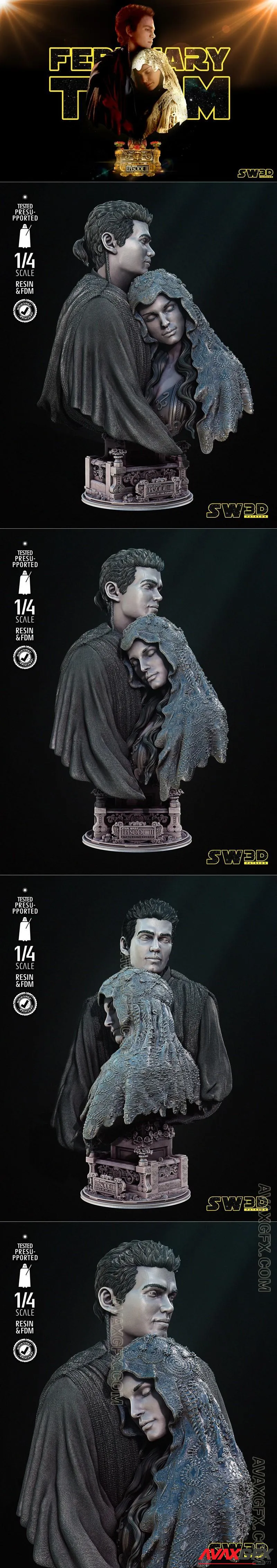 Star Wars - Anakin and Padme Bust - STL 3D Model