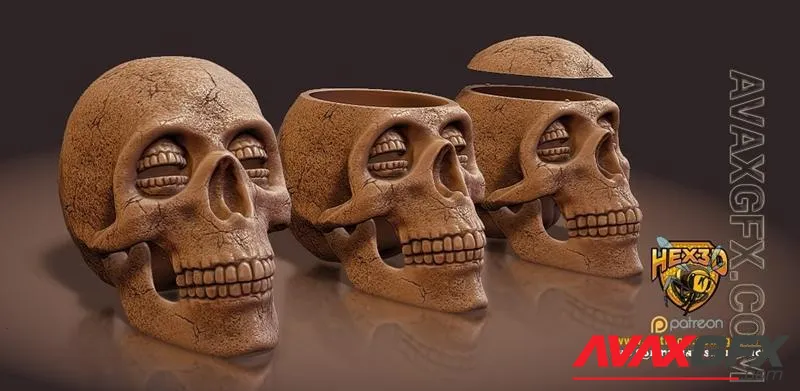 Hex3D - Sandman Corinthian Skull - STL 3D Model