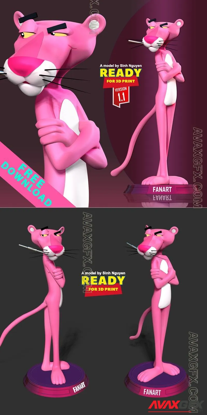 Pink Panther - STL 3D Model