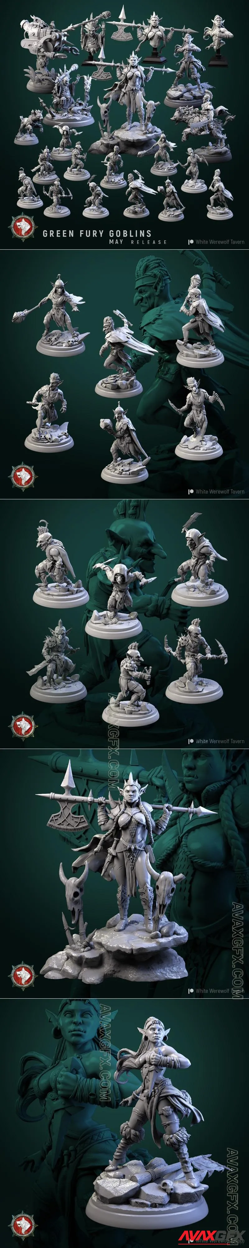 White Werewolf Tavern - Green Fury Goblins - STL 3D Model