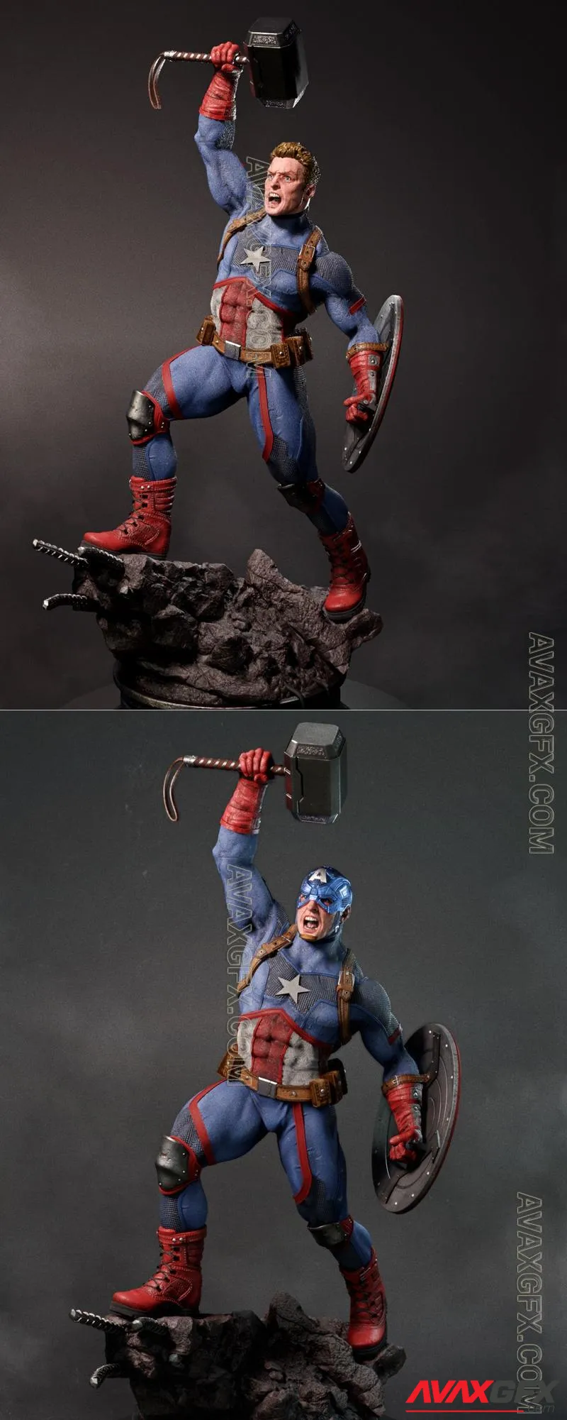 Captain America Hammer Thor - STL 3D Model