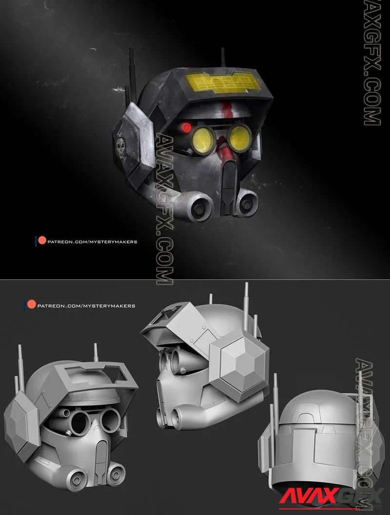 Tech Helmet - STL 3D Model