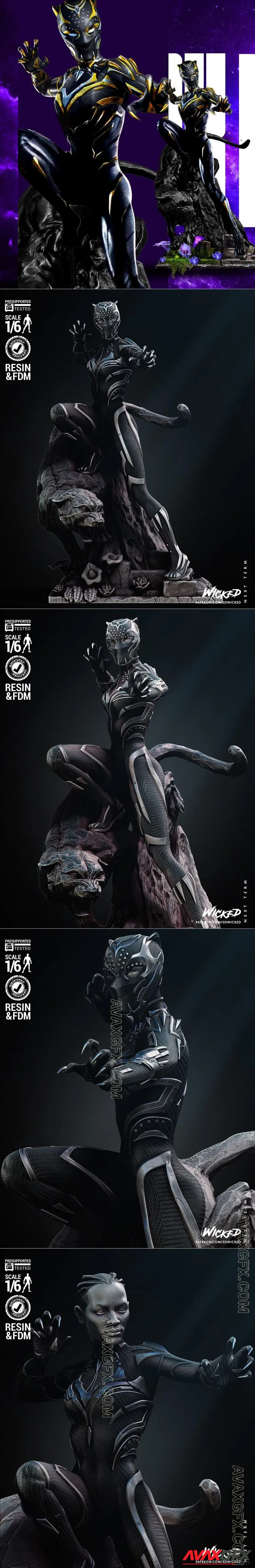 WICKED - Black Panther Shuri Sculpture - STL 3D Model