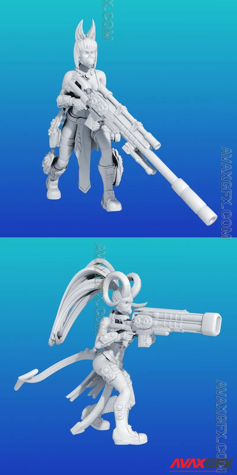 Aurora Vanguard - Rifle Troops P03 HV 01 and Rifle Troops P03 HV 02 - STL 3D Model