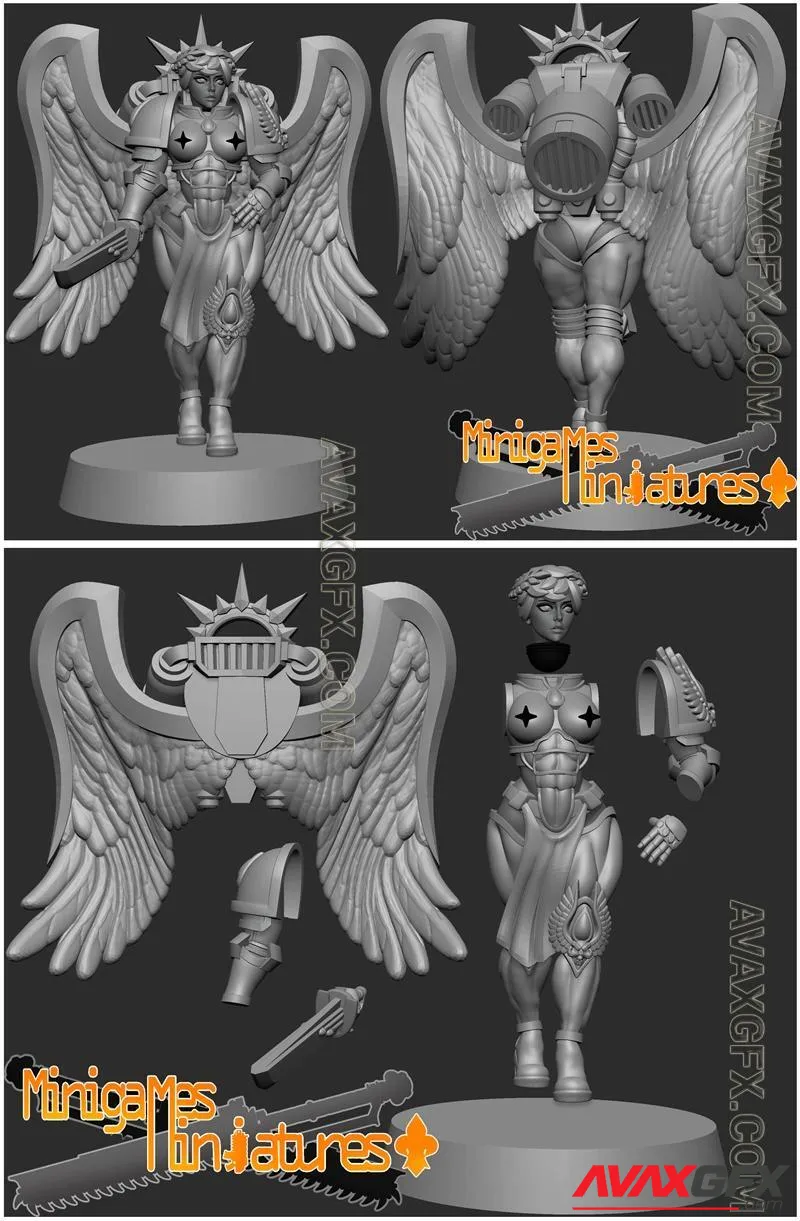 Minigames Miniatures - Sanguinary Guard Pose 1 - January 2023 - STL 3D Model