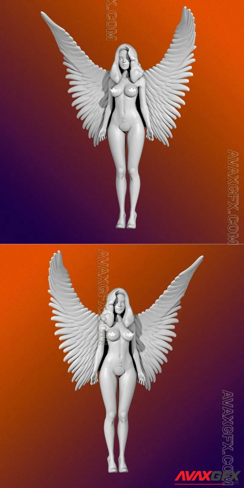 Angel Demon - STL 3D Model