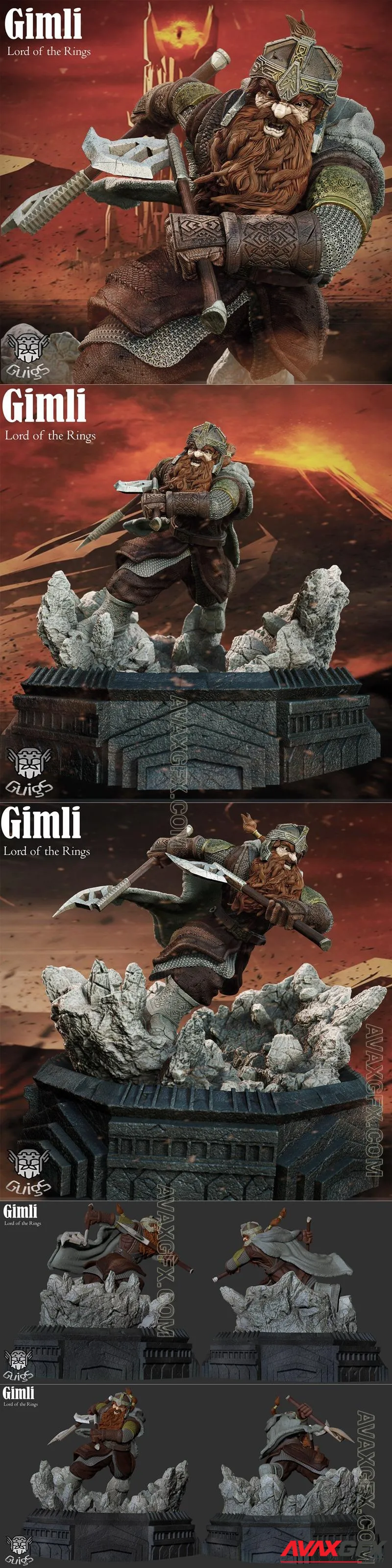 Gimli - Lord of The Rings - STL 3D Model