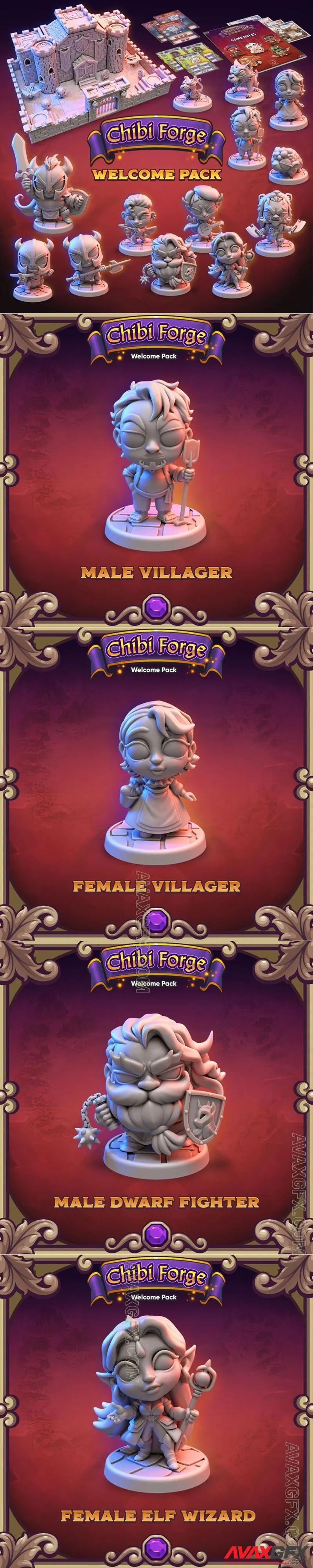 Chibi Forge - Welcome Pack February 2024 - STL 3D Model