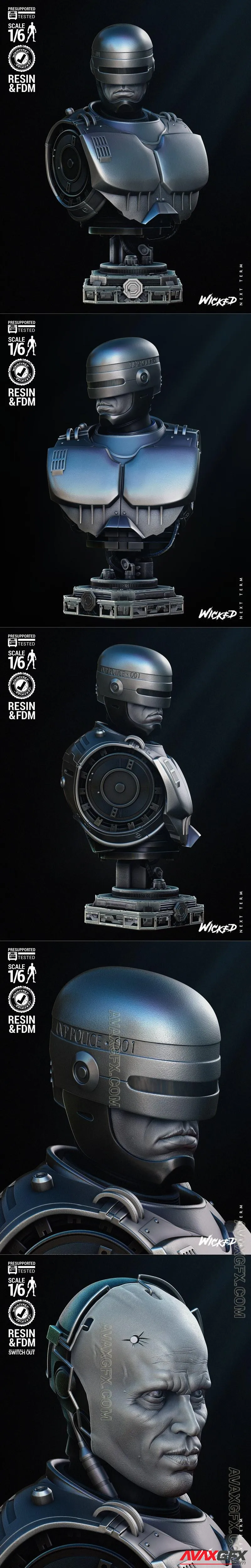 Wicked - Robocop Portrait Bust - STL 3D Model