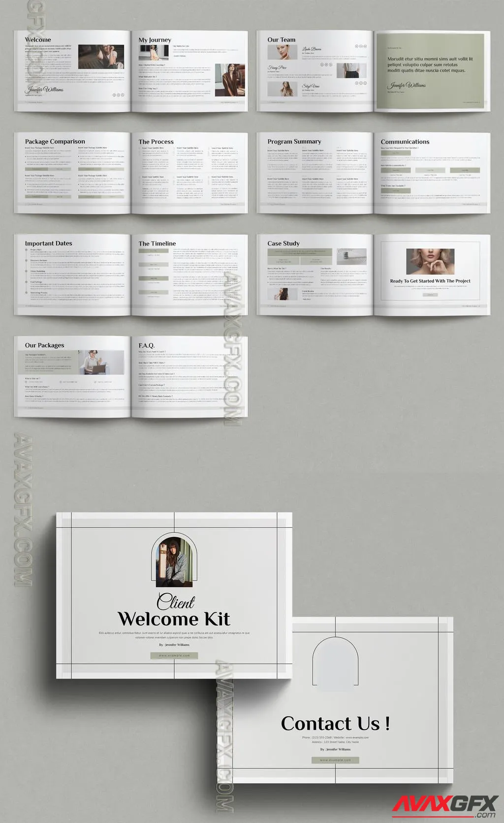 Adobestock - Welcome Kit Layout Design Template Landscape 757181424