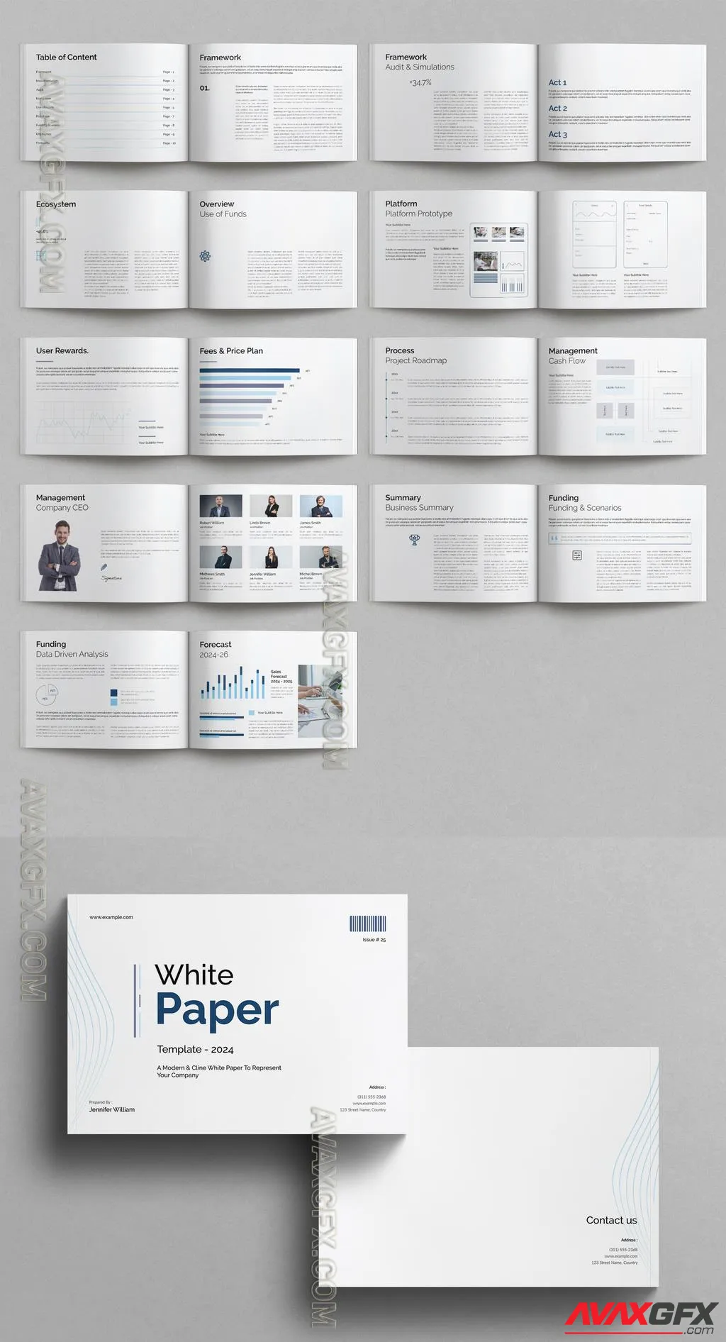 Adobestock - White Paper Template Landscape 755491675