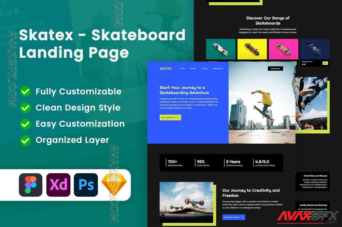 Skatex - Skateboard Landing Page