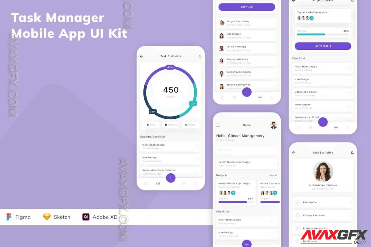 Task Manager Mobile App UI Kit