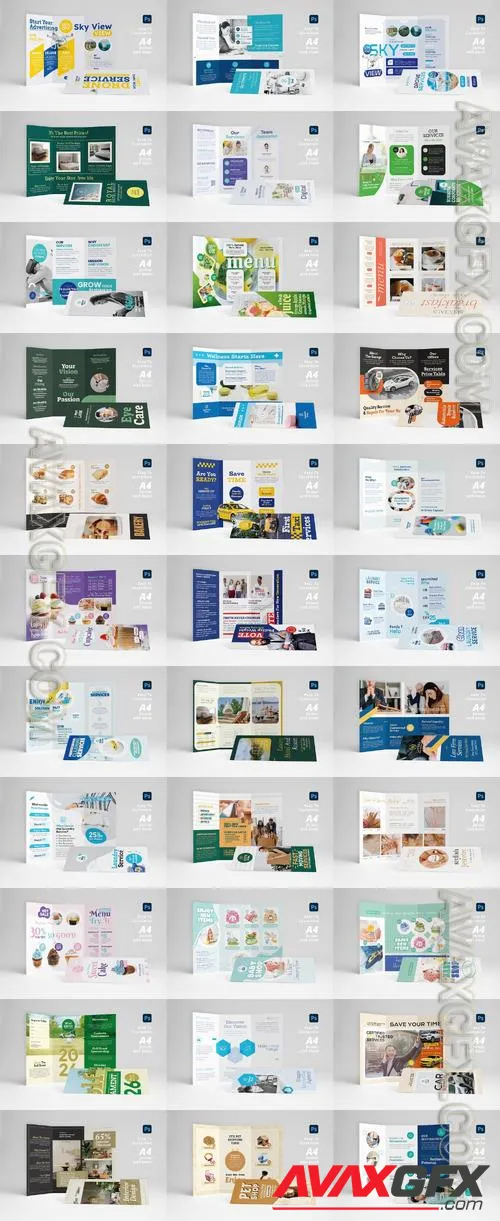 34 Trifold Brochure Templates Bundle 2024