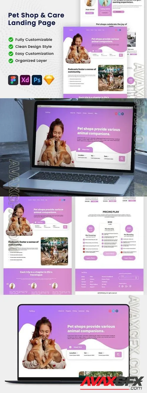 Pet Shop & Care Landing Page