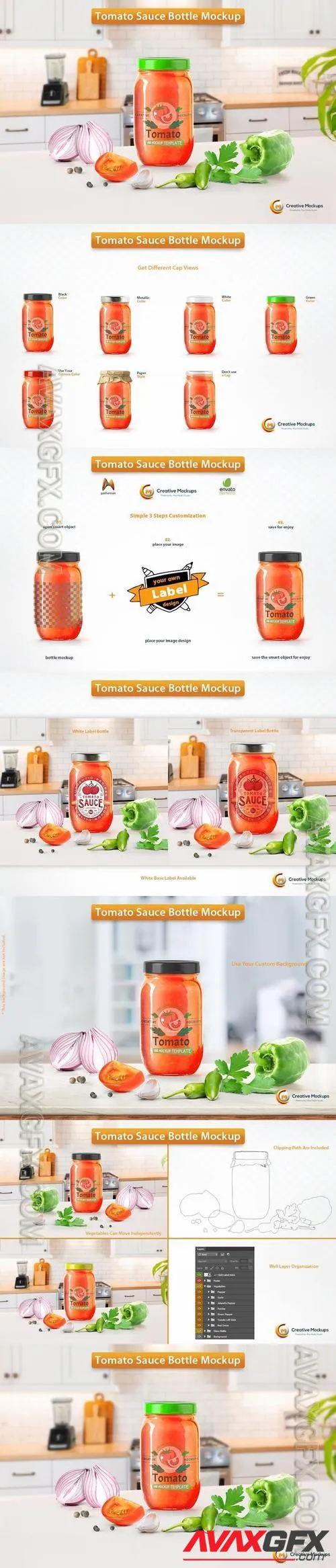 Tomato Sauce Bottle Mockup